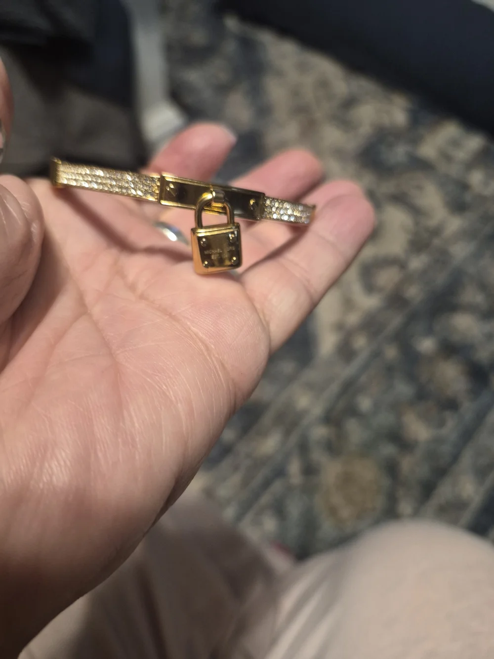 Michael Kors Gold Padlock Pavé Bracelet